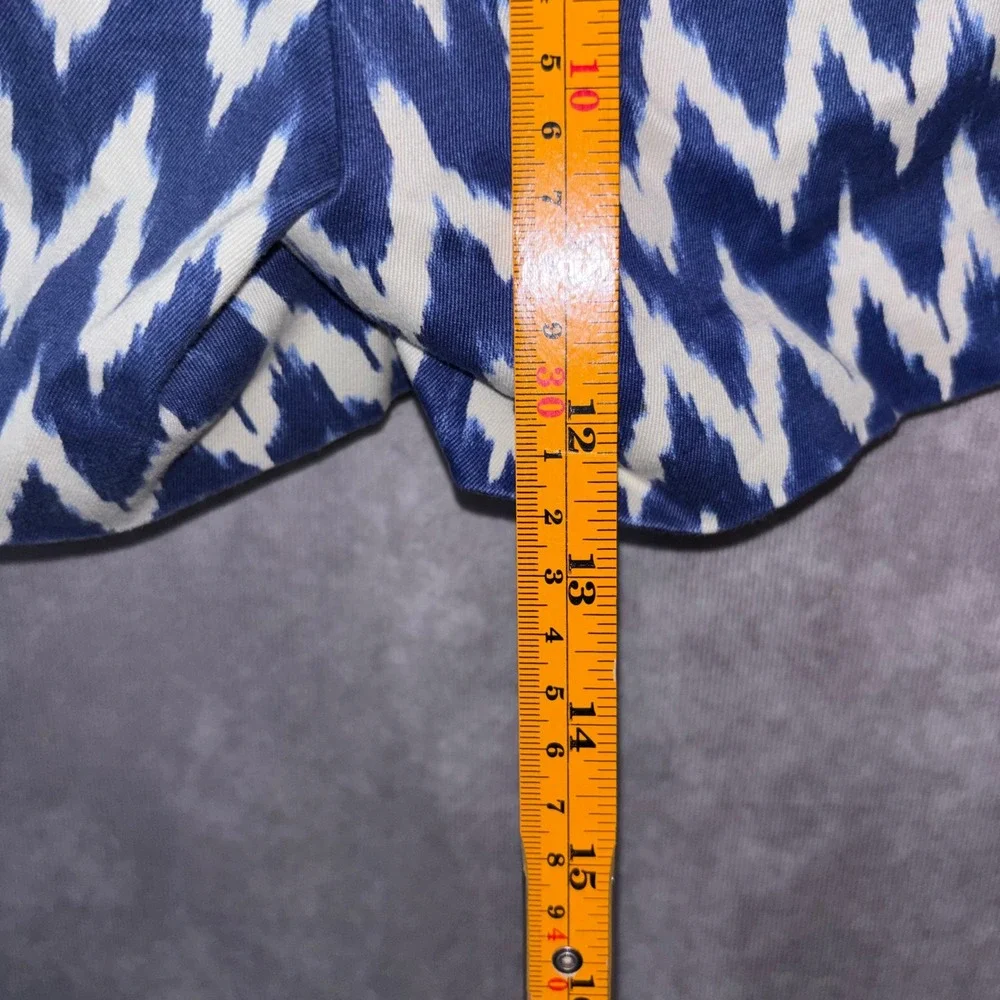 J Crew Womens Size 6 Blue White Ikat Chevron Stretch‎ Shorts Preppy Summer